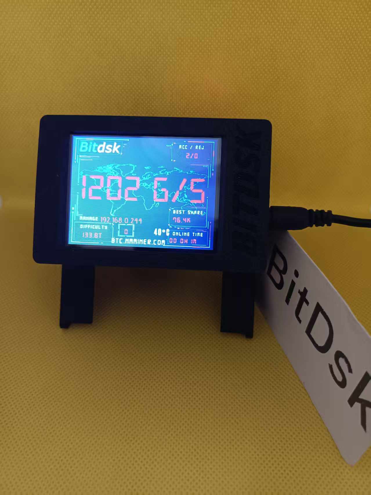 Bitdsk U2 Touch 1200GH/S | 2.8" Smart Standalone Bitcoin Miner